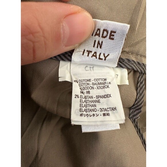 Brunello Cucinelli Controllo V Brown Straight Leg Dress Pants Cotton Women's 8 - Picture 8 of 9